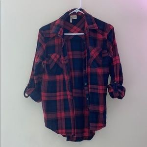 Passport Brand Red and Dark Blue Flannel
